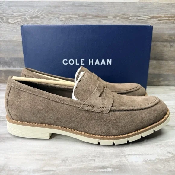 Cole Haan Flexgrand+ Penny Suede Loafers Mens 9.5 M Truffle  display picture 1